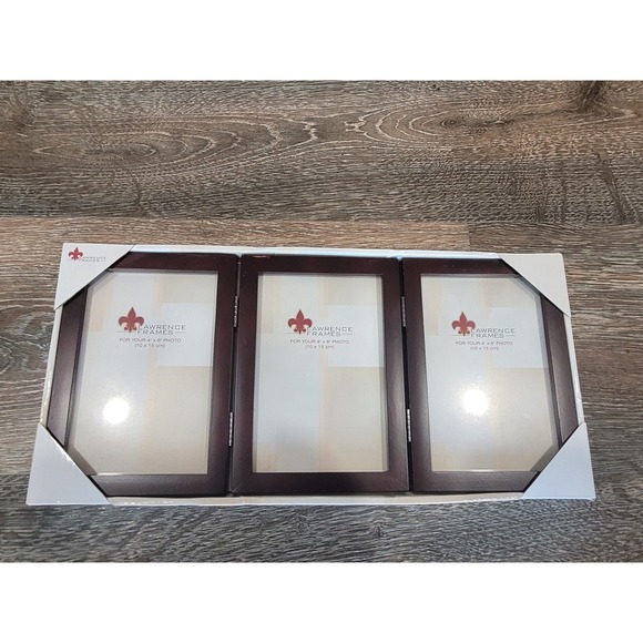 Lawrence Frames Other - Lawrence Frames Triple Photo Frame Dark Wood Finish for 4x6 Photos #HH
